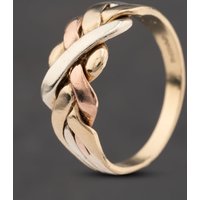 Second Hand 9ct Three Colour Gold Puzzle Dress Ring 41104783