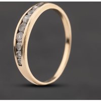Second Hand 9ct Yellow Gold Cubic Zirconia Channel Set Half Eternity Ring 41104802