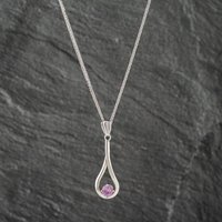 Second Hand 9ct White Gold Pink Cubic Zirconia Set Earrings & 18 Inch Foxtail Jewellery Set 41142292