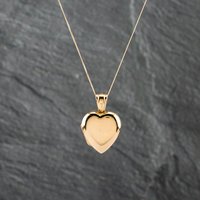Second Hand 18ct Yellow Gold Heart Shaped Locket Pendant & 18 Inch Curb Chain 41142691