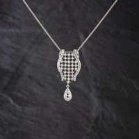 Second Hand 14ct White Gold 2.00ct Diamond Dropper Pendant & 18 Inch Spiga Chain 41143451