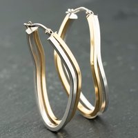 Second Hand 9ct Two Colour Gold 41.7mm Double Creole Earrings 41174122