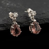 Second Hand 9ct White Gold Cubic Zirconia Teardrop 15mm Dropper Earrings 41174437