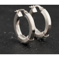Second Hand 9ct White Gold 23mm Creole Earrings 41174548