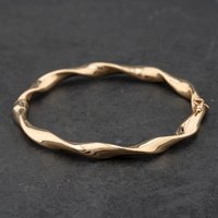 Second Hand 9ct Yellow Gold Twist Hinged Bangle 41211467