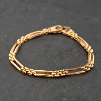 Second Hand 9ct Yellow Gold 7 Inch Bar Chain Bracelet 41281898