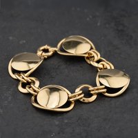 Second Hand 9ct Yellow Gold Circles Disc 7.5 Inch Fashion Bracelet 41281999