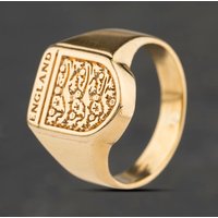 Second Hand 9ct Yellow Gold England Crest Signet Ring 41342529