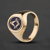 Second Hand 9ct Yellow Gold Rotating Mason Signet Ring 41342574