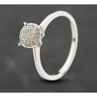Second Hand 9ct White Gold Brilliant Cut Diamond Cluster Ring 41383887