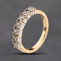 Second Hand 9ct Yellow Gold 0.07ct Diamond Half Eternity Ring 41384252