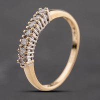 Second Hand 9ct Yellow Gold 0.25ct Brilliant Cut Diamond Half Eternity Ring 41384313