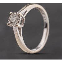 Second Hand 9ct White Gold 0.33ct Brilliant Cut Diamond Solitaire Ring 41384330