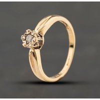 Second Hand 9ct Yellow Gold 0.05ct Brilliant Cut Diamond Solitaire Ring 41384425