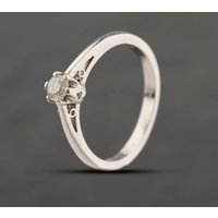 Second Hand 9ct White Gold 0.20ct Brilliant Cut Diamond Solitaire Ring 41384465