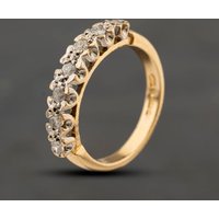 Second Hand 9ct Yellow Gold Brilliant Cut Diamond Half Eternity Ring 41384485