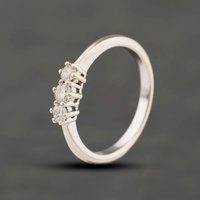 Second Hand 9ct White Gold 0.25ct Brilliant Cut Diamond Three Stone Ring 41384491
