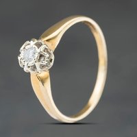 Second Hand 9ct Yellow Gold 0.10ct Brilliant Cut Diamond Solitaire Ring 41384534
