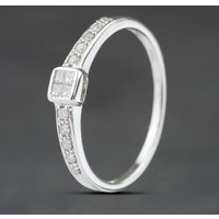 Second Hand 9ct White Gold 0.25ct Diamond Shoulder Set Dress Ring 41384535