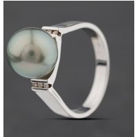 Second Hand 9ct White Gold Pearl & Diamond Dress Ring 41384602