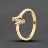 Second Hand 18ct Yellow Gold 0.16ct Brilliant Cut Diamond Three Stone Dress Ring 41384628