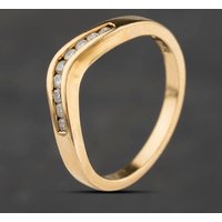 Second Hand 9ct Yellow Gold 0.15ct Brilliant Cut Diamond Wishbone Ring 41384635