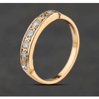 Second Hand 9ct Yellow Gold 0.33ct Brilliant Cut Diamond Half Eternity Ring 41384656