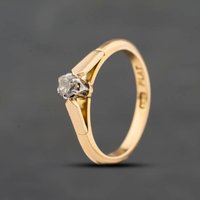 Second Hand Vintage Yellow Gold 0.15ct Brilliant Cut Diamond Solitaire Ring 41384835