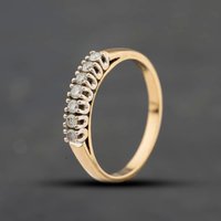 Second Hand 9ct Yellow Gold 0.25ct Brilliant Cut Diamond Half Eternity Ring 41384852