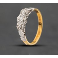 Second Hand 18ct Yellow Gold Diamond Three Stone Ring 41384911