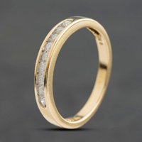Second Hand 9ct Yellow Gold 0.25ct Brilliant Cut Diamond Half Eternity Ring 41384977