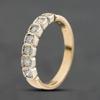 Second Hand 9ct Yellow Gold 0.35ct Brilliant Cut Diamond Half Eternity Ring 41384978