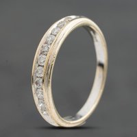 Second Hand 9ct Yellow Gold 0.25ct Brilliant Cut Diamond Half Eternity Ring 41384985