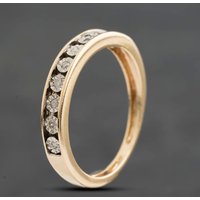 Second Hand 9ct Yellow Gold 0.05ct Diamond Half Eternity Ring 41384986