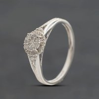 Second Hand 9ct White Gold 0.15ct Diamond Round Cluster Ring 41385006