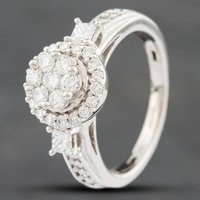 Second Hand 9ct White Gold Diamond Cluster Ring 41481173