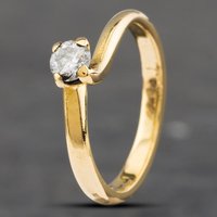Second Hand 18ct Yellow Gold Brilliant Cut Diamond Twist Solitaire Ring 41481636