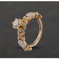 Second Hand 14ct Two Colour Gold Brilliant Cut Diamond Solitaire Ring 41481726