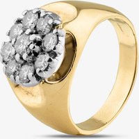 Second Hand 14ct Yellow Gold Brilliant Cut Diamond Cluster Ring 41481737
