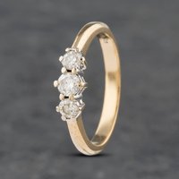 Second Hand 9ct Yellow Gold 0.50ct Brilliant Cut Diamond Three Stone Ring 41481886