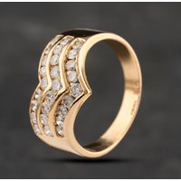 Second Hand 18ct Yellow Gold 1.00ct Brilliant Cut Diamond Half Wishbone Ring 41482001