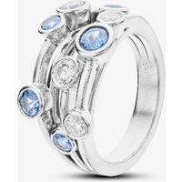 Second Hand Platinum Sapphire & Diamond Boodles Rain Dance Three Row Ring 41482110