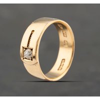 Second Hand Antique 18ct Yellow Gold 0.16ct Diamond Set Dress Ring 41482140