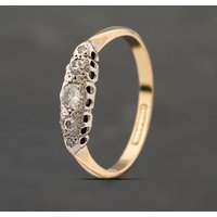 Second Hand Vintage Yellow Gold 0.15ct Diamond Gradulated Five Stone Ring 41482157