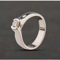 Second Hand 14ct White Gold 0.42ct Brilliant Cut Diamond Tension Set Canadian Solitaire Ring 41482174