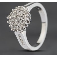 Second Hand 9ct White Gold 0.50ct Brilliant Cut Diamond Round Cluster Ring 41482461