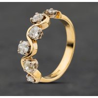 Second Hand 18ct Yellow Gold Diamond Wave Half Eternity Ring 41482523