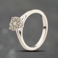 Second Hand 9ct White Gold 0.30ct Diamond Cluster Ring 41482631
