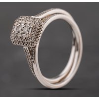 Second Hand 18ct White Gold 0.50ct Diamond Octagonal Tiered Bridal Ring Set 41482694