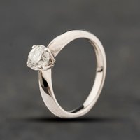 Second Hand 18ct White Gold 0.65ct Brilliant Cut Diamond Solitaire Ring 41482719